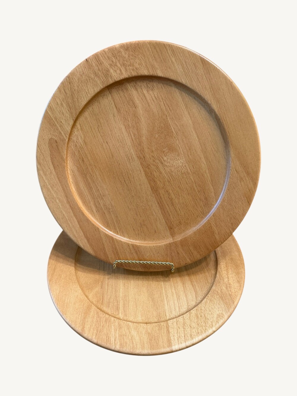 Furio Home Solid Wood Charger Plates Set of 2 12" Natural Thailand New Tags